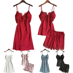 브라캡 실크 슬립 원피스 투피스 나시 슬립웨어 홈웨어 란제리 파자마 섹시슬립 이벤트속옷 레이스
